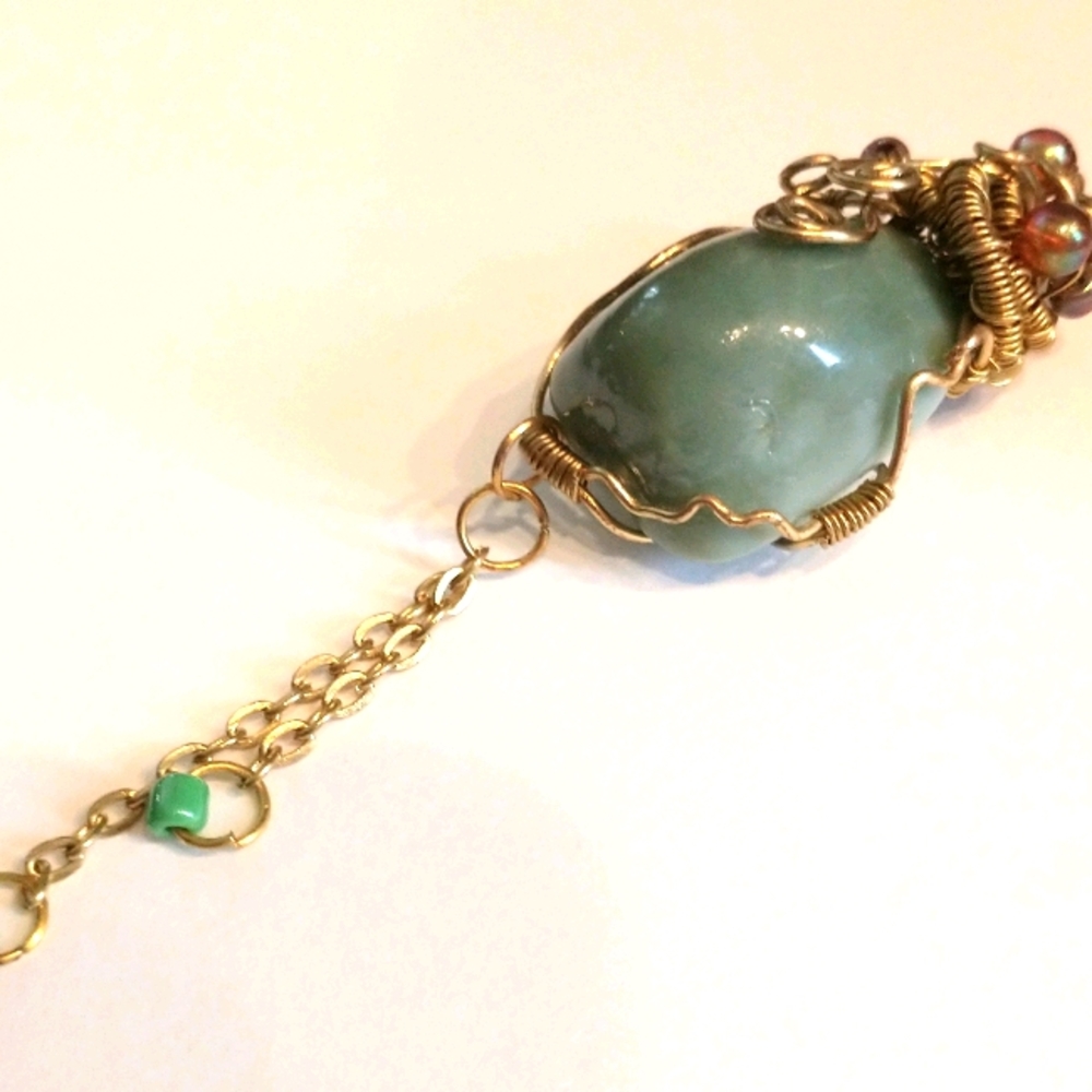 🇨🇦Beautiful agate wire wrapped pendant
